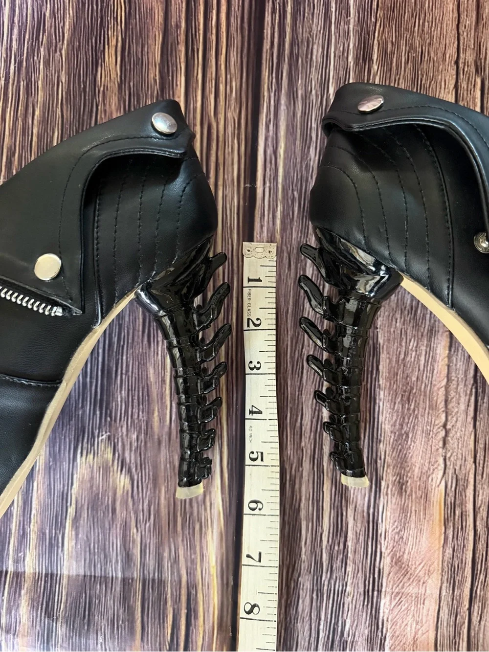 Show Story Platform Ankle Booties With Skeletal Spine Shaped Heel Size 8.5